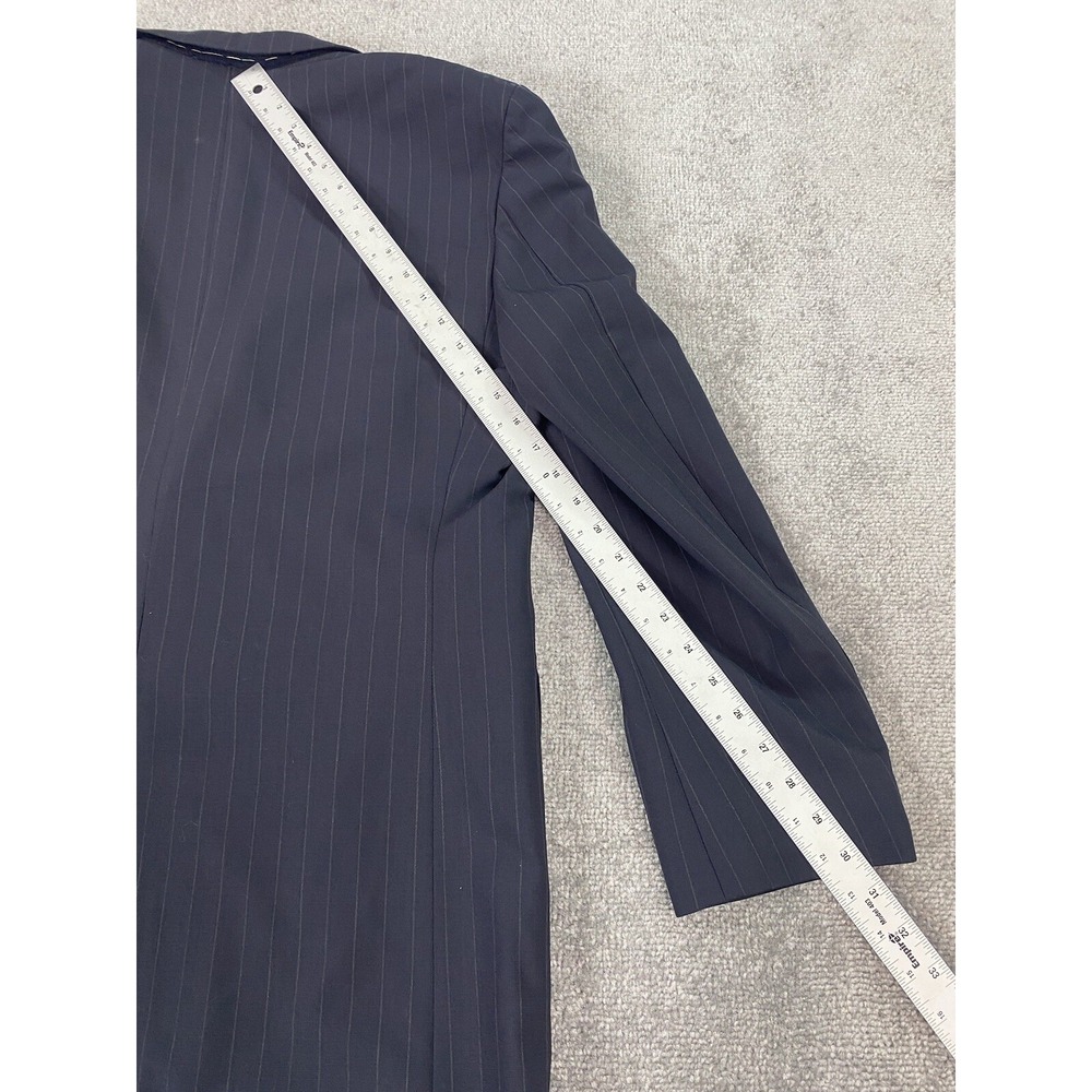 Brooks Brothers Suit Jacket 41 R Navy Wool Striped 346 Stretch Luxury Designer - Picture 8 of 16